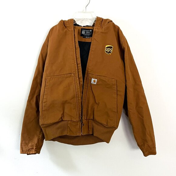 UPS x carhartt // duck canvas tan hooded jacket S - Picture 1 of 6